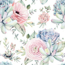 Flowers and Succulents Wallpaper