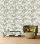 Fashionable Grey Leaves Wallpaper Chic