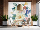 Flowers on White Wallpaper