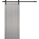 Quadro 4111 Grey Ash Barn Door and Black Rail