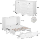 Queen Murphy Bed Cabinet With Storage And Charging Station Distressed White