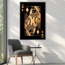 Queen of Diamonds - Gold Canvas