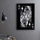 Queen of Diamonds - Silver Canvas