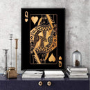 Queen of Hearts - Gold Canvas