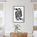Queen of Hearts - White Canvas