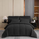 Quilted black decorbites cozy queen king duvet pillowcase set bedroom