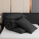 Quilted black decorbites cozy queen king duvet pillowcase set bedroom