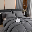 Quilted black decorbites cozy queen king duvet pillowcase set bedroom