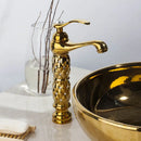 Quilted diamond decorbites golden plated bathroom basin faucet