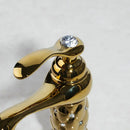 Quilted diamond decorbites golden plated bathroom basin faucet