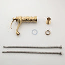 Quilted diamond decorbites golden plated bathroom basin faucet