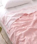 Quilted gray & blue decorbites cotton summer blanket bedroom bedspread