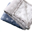 Quilted gray & blue decorbites cotton summer blanket bedroom bedspread