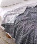 Quilted gray & blue decorbites cotton summer blanket bedroom bedspread