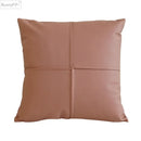 Quilted ivory leather pillow cover living room square throw decor