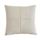 Quilted ivory leather pillow cover living room square throw decor