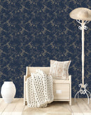 Dark Blue Vintage Wallpaper
