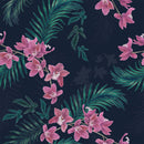 Dark Wallpaper with Little Pink Flowers