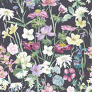 Dark Wallpaper with Meadow Flowers