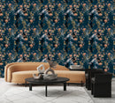 Fashionable Dark Wildflowers Wallpaper