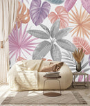 Stylish Modern Multicolored Leaves Wallpaper