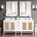 James Martin Addison 72" Double Bathroom Vanity, Glossy White