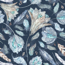 Contemporary Feather's Flowers Wallpaper Smart