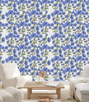 Voguish Little Blue Flowers Wallpaper Tasteful