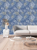 Blue Geometrical Pattern Wallpaper