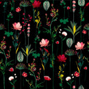 Elegant Black Wallpaper with Wildflowers Smart