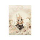 Rabbit Canvas Print Beige Kids Room