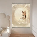 Rabbit Canvas Print Beige Kids Room