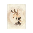 Rabbit Canvas Print Beige Kids Room