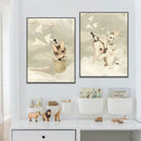 Rabbit Canvas Print Beige Kids Room