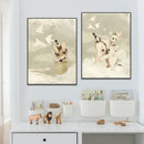 Rabbit Canvas Print Beige Kids Room