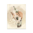 Rabbit Canvas Print Beige Kids Room