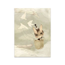 Rabbit Canvas Print Beige Kids Room