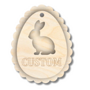 Unfinished Wood Layered Custom Name Easter Egg Gift Tags | 6 Options | 2 Piece | 4"-6" Tall | 1/8" Wood | Wood Craft DIY