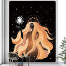 DecorBites™ Boho Girl Tapestry: Hippie Yoga Mat, Sofa Blanket, Home Decor Art