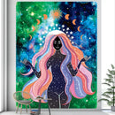DecorBites™ Boho Girl Tapestry: Hippie Yoga Mat, Sofa Blanket, Home Decor Art