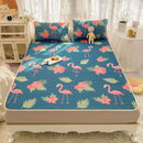 Rainbow striped cartoon print mattress set bedroom quilted cushion