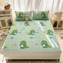 Rainbow striped cartoon print mattress set bedroom quilted cushion
