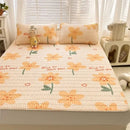 Rainbow striped cartoon print mattress set bedroom quilted cushion