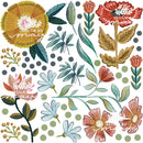 Wild Flowers & Green Leaves - Fabric Nursery Wall Art Decals