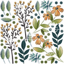 Wild Flowers & Green Leaves - Fabric Nursery Wall Art Decals