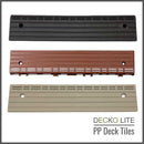 Deck Tiles Ramp Edge for Interlocking PP Flooring | DECKO Lite (12" x 2.36" x 0.78") - High End Polypropylene | 100% Recyclable