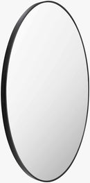 Round Mirror with Black Aluminum Frame