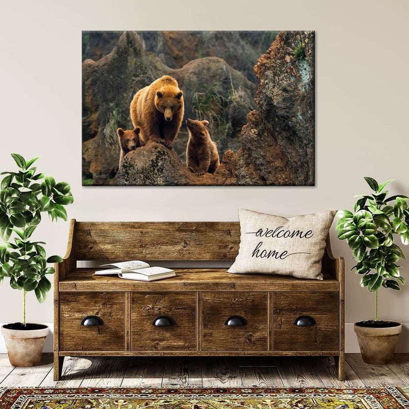 Bear And Cubs Wall Art