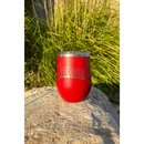 12 oz Stainless Steel Stemless Wine Tumbler | Nebraska Engraved | Red | Customizable | RCK Creations & More