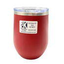 12 oz Stainless Steel Stemless Wine Tumbler | Nebraska Engraved | Red | Customizable | RCK Creations & More